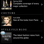 Style.com main menu