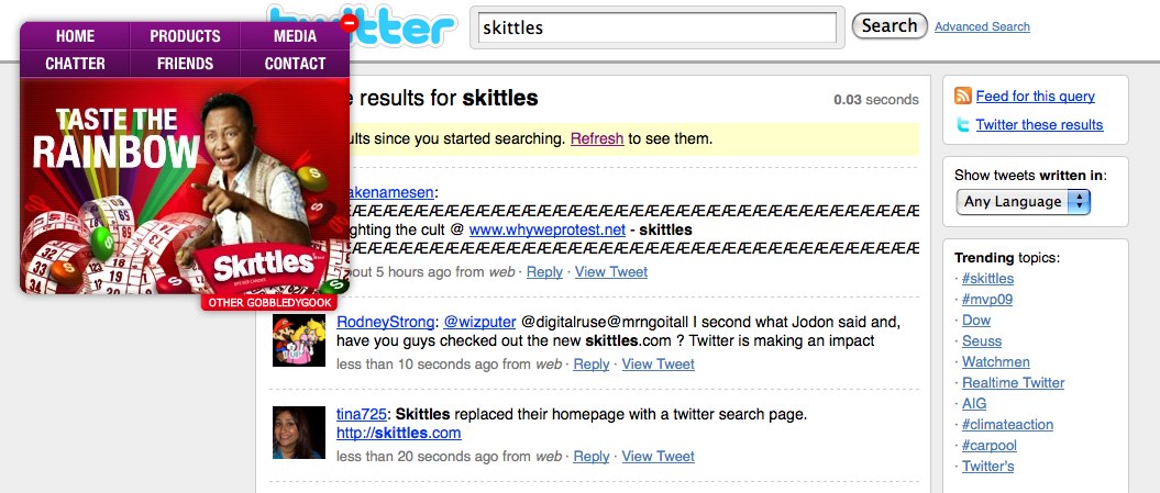 Twitter search as home page - definition of ballsy