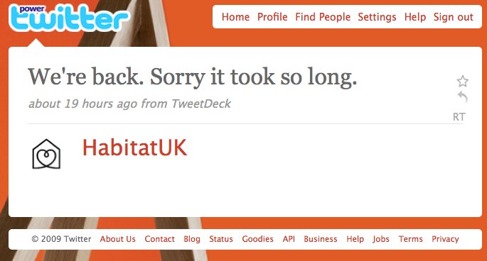 HabitatUK back on Twitter HabitatUK back on Twitter