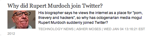 Why did Rupert Murdoch join Twitter?